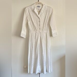 Vintage Nelly Don White Eyelet Dress